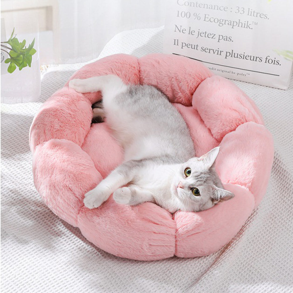 Flower Shape Pet Bed Cat Beds Dog Bed Cats Calming Pet Beds Round Dog Bed-Pink