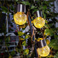 6 Pack Decorative Hanging Solar Garden Lights Cracked Glass Ball Lanterns for Yard Patio Fence Tree Umbrella