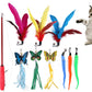 Interactive Cat Toy Set Telescopic Cat Wand with Feather Replacement Pack for Indoor Cat Play
