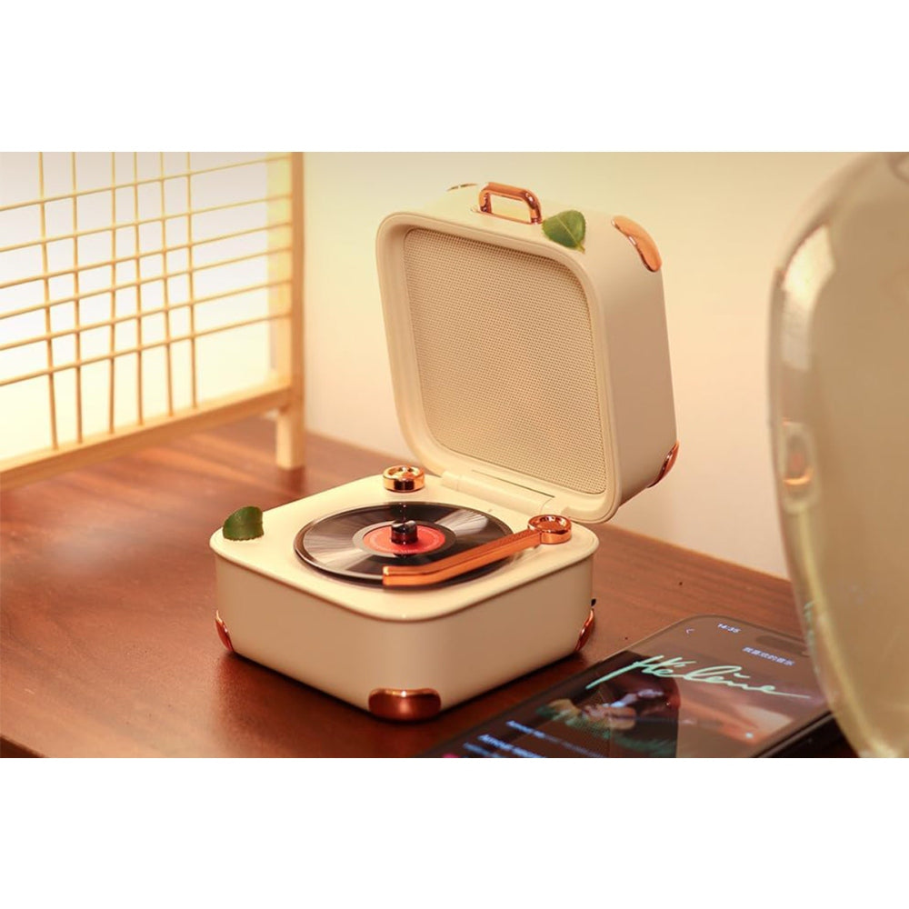 Vintage Vinyl Speaker with Colorful Lights Bluetooth Speaker for Bedroom Compatible with Computers & Phones
