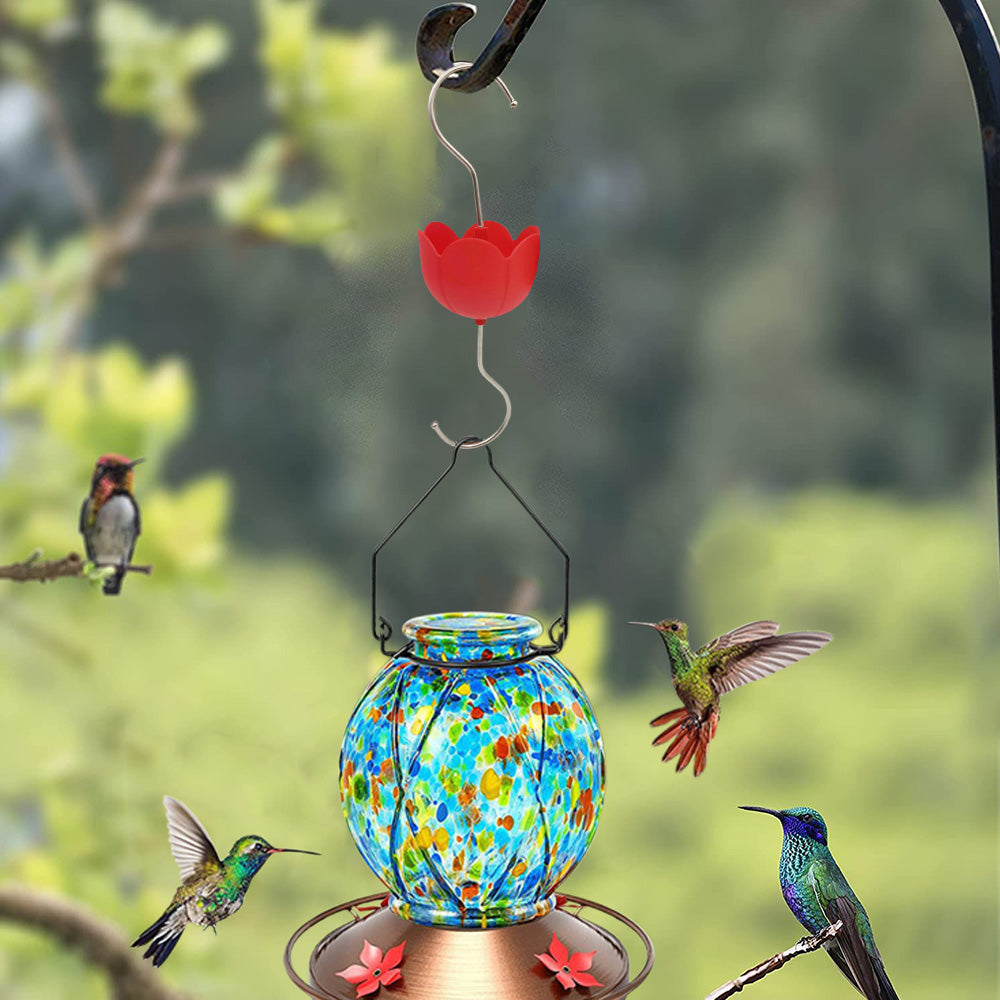 Flower Shape Ant Moat Hummingbird Feeder for Outdoor Yard Hanging Feeder