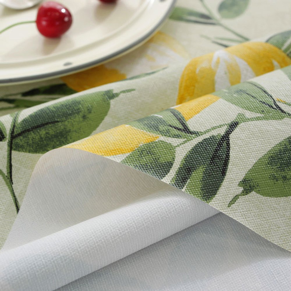 PVC Tablecloth Waterproof Oilproof with Lemon Pattern