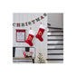 4Pcs Red Flannel Christmas Stocking with Letter Design for Holiday Decor
