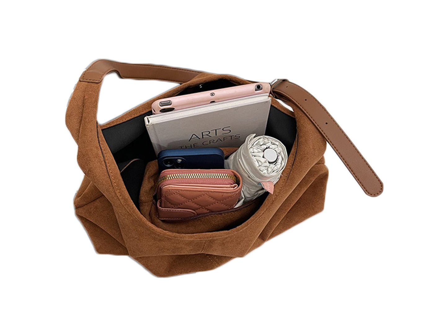 Bucket Bag with Purse Suede Bag Suede Tote Bag Suede Hobo Bags