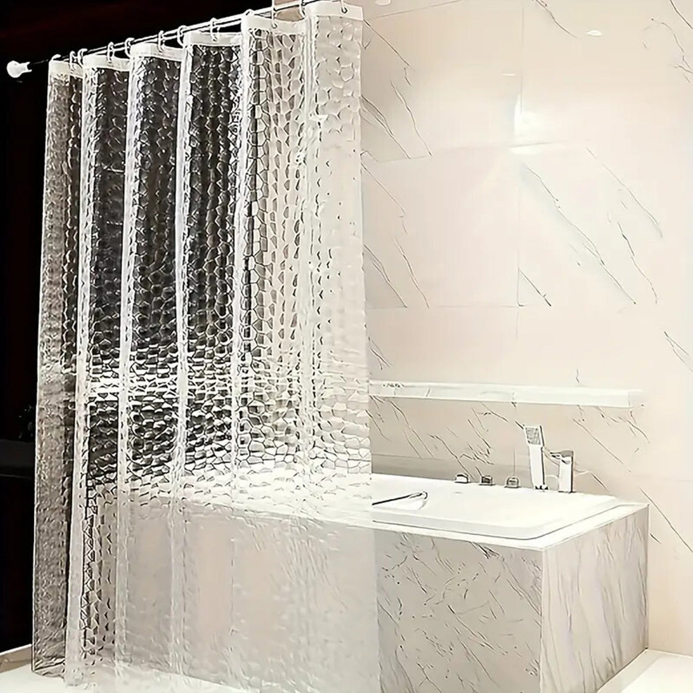 Shower Curtain PEVA Thickened Curtain Liner 180x180cm with Rustproof Grommets and Hooks