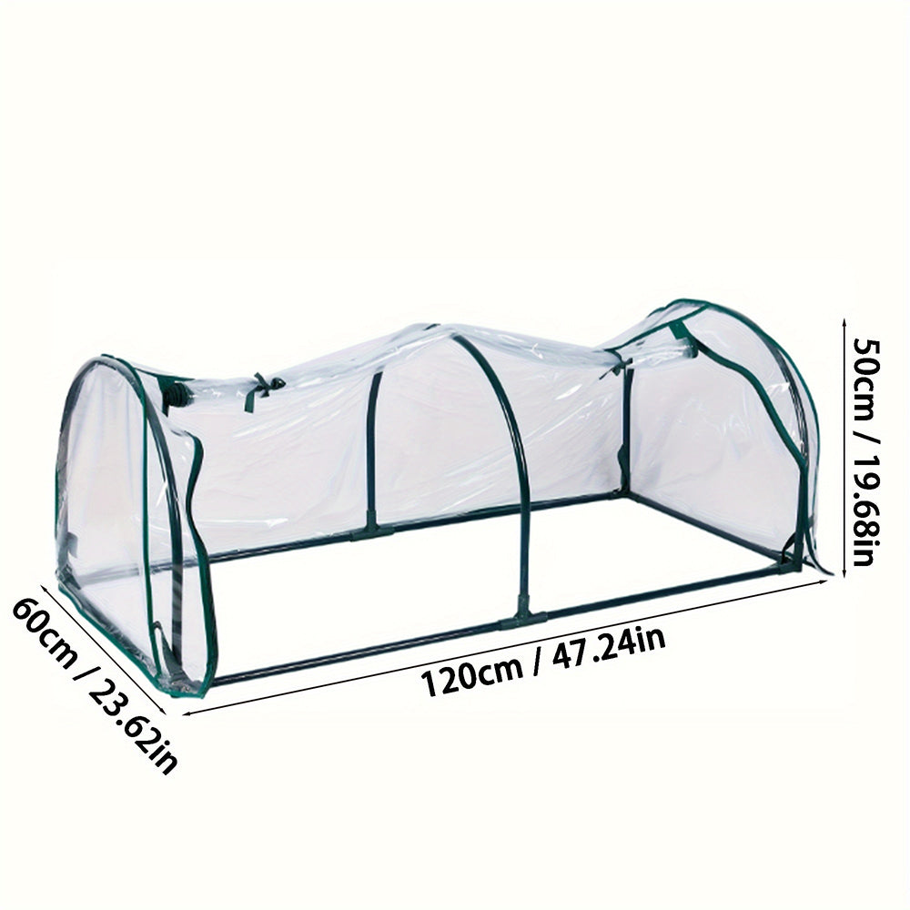 Clear Greenhouse Flower Garden Shed with Zipper Doors-Arch Shape