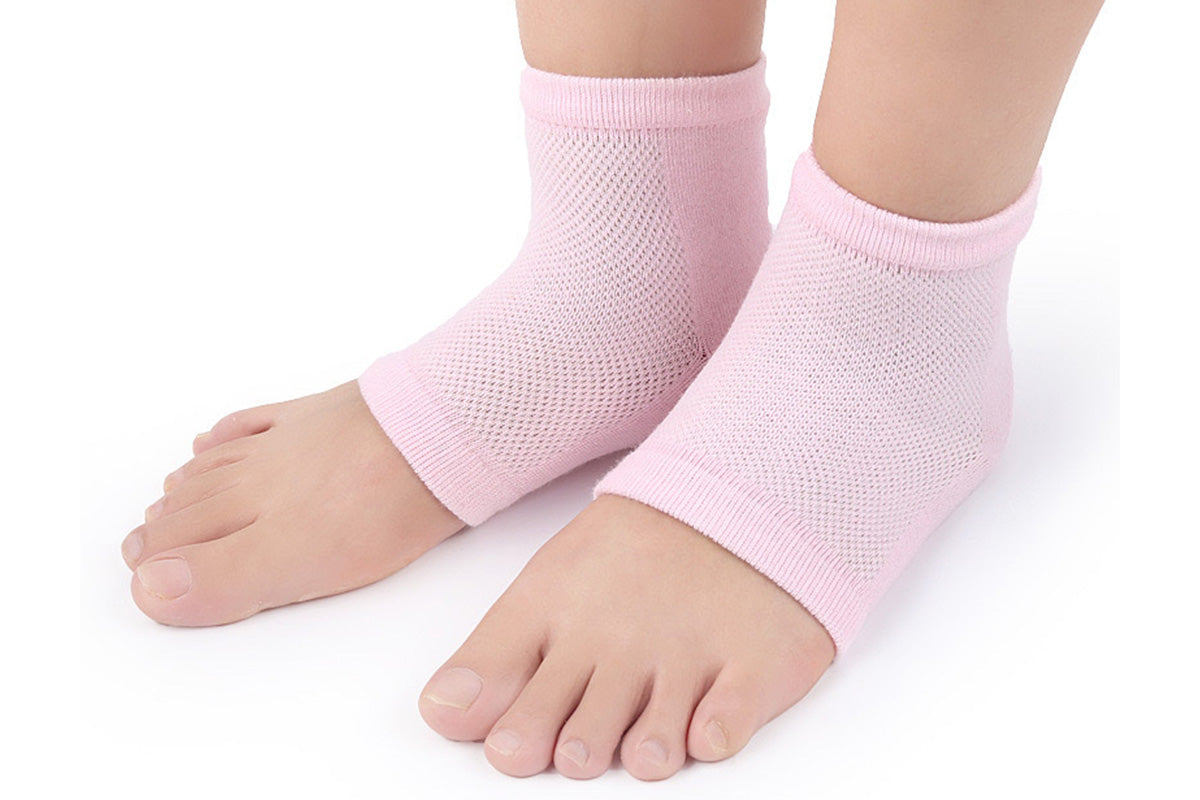 5 Pairs Toeless Gel Heel Socks Foot Skin Care Protector For Dry Cracked Feet