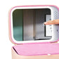 LED Mirror Makeup Case Hard Shell Rechargeable Lighted Cosmetic Organizer