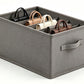 5-Compartment Fabric Clothes Storage Box with Handle Divided Closet Organizer for Wardrobe