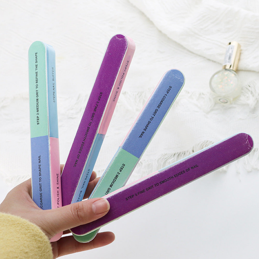 5 Pack 7 Way Multi Function Nail Buffer for Polishing Nail Buffing Tool for Home or Salon
