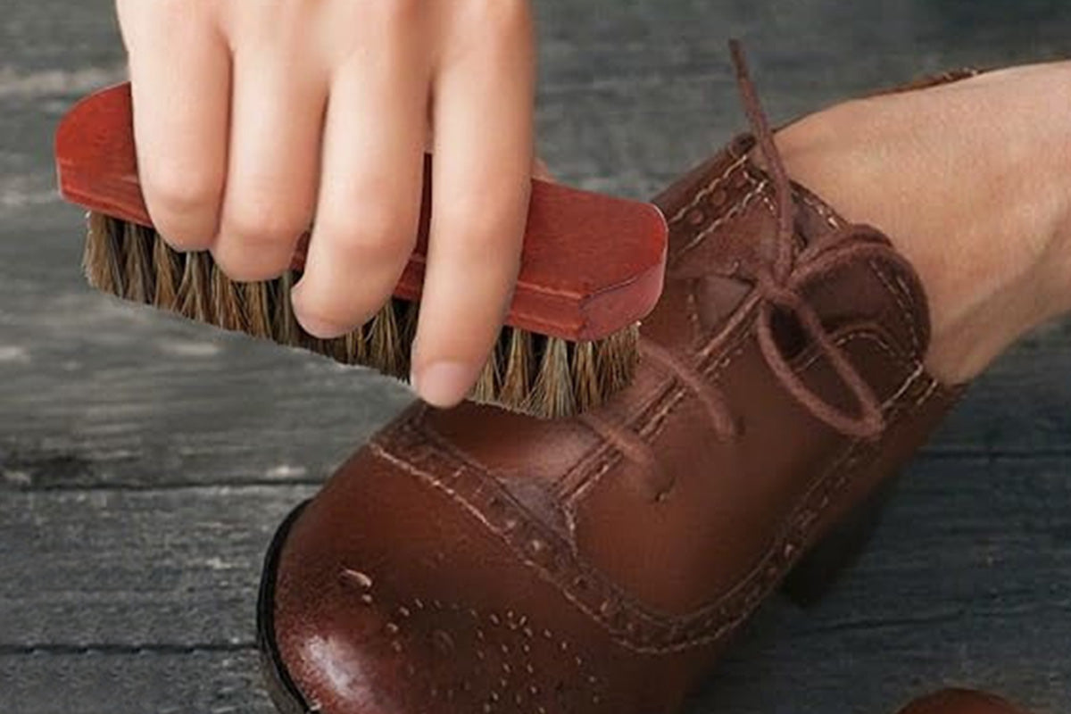 4Pcs Horsehair Shoe Brush Set Leather Cleaning Polishing Kit