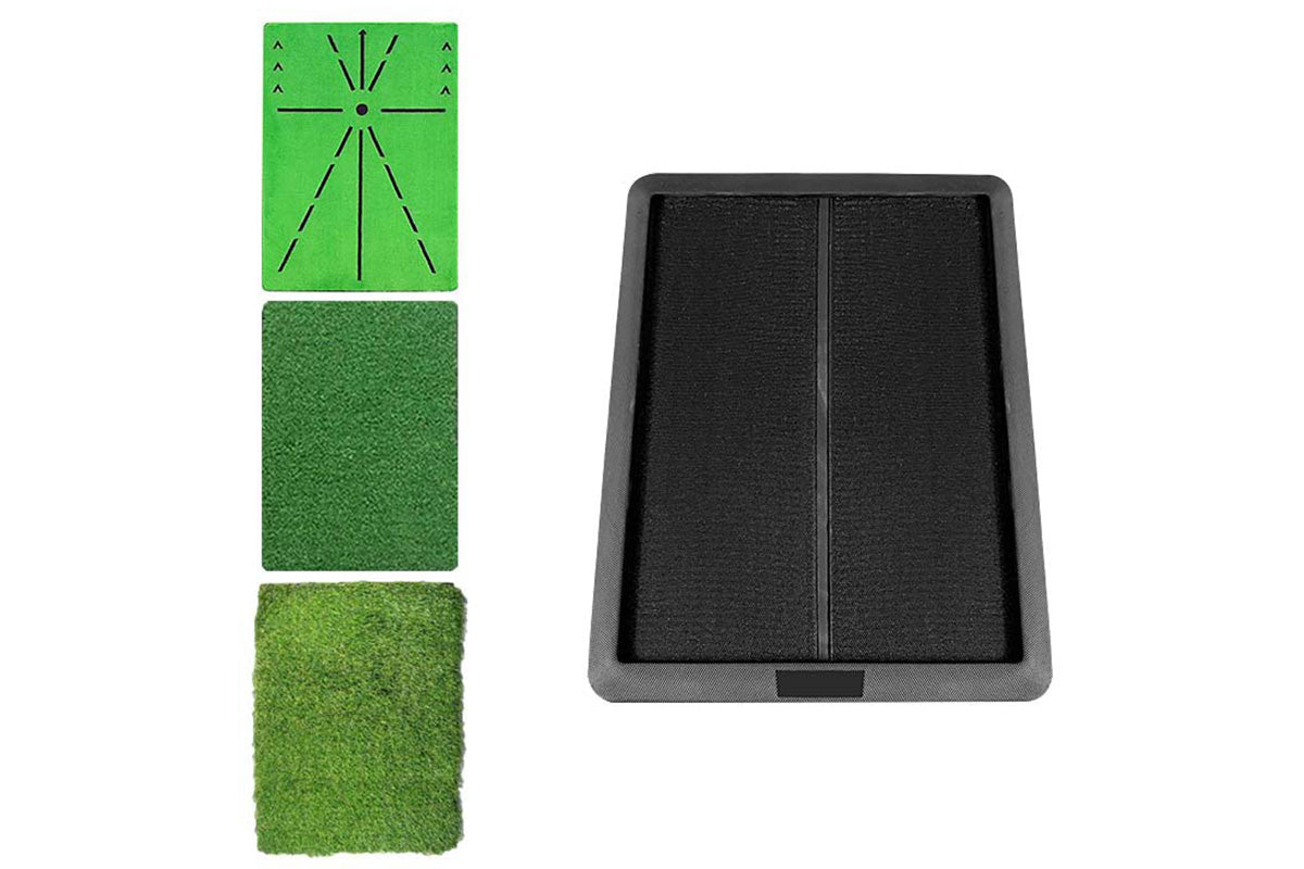 3Pcs Replaceable Golf Hitting Mat Golf Practice Mat with Instant Swing Path Feedback