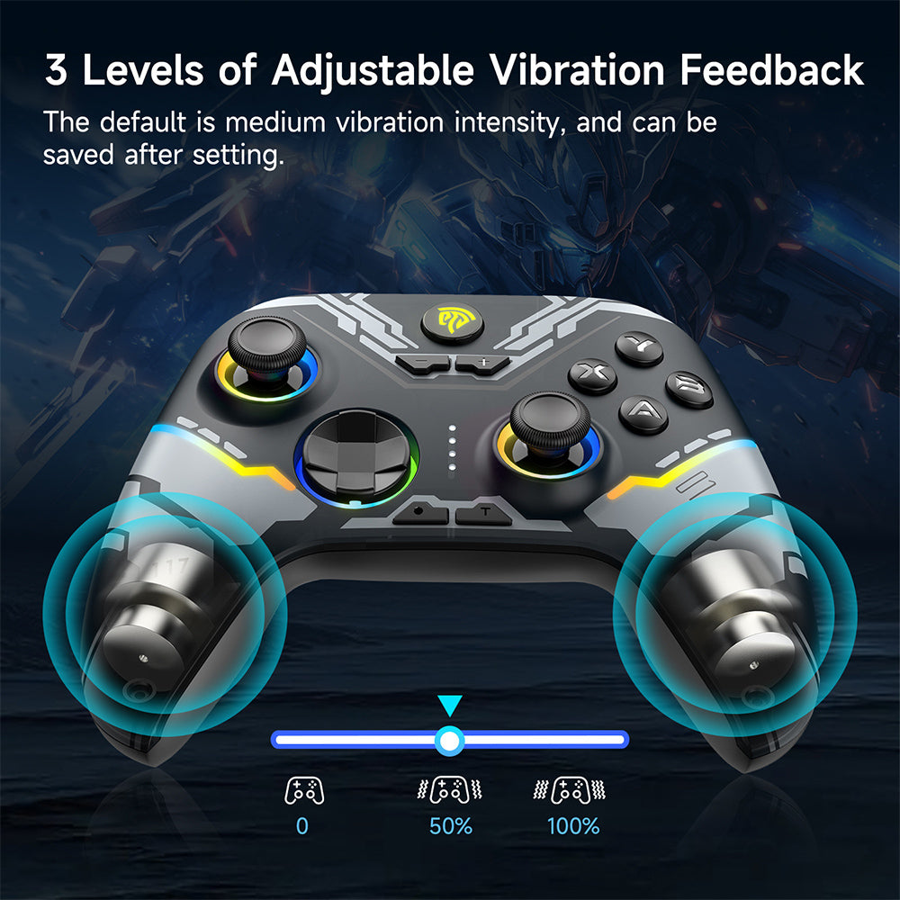 EasySMX X15 PC Controller Wireless Bluetooth Controller with Hall Joysticks Triggers RGB Lighting for Switch Windows PC Android