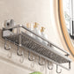 Aluminum Wall Rack Suction Cup Shower Caddy Bathroom Shelf Organiser Holder