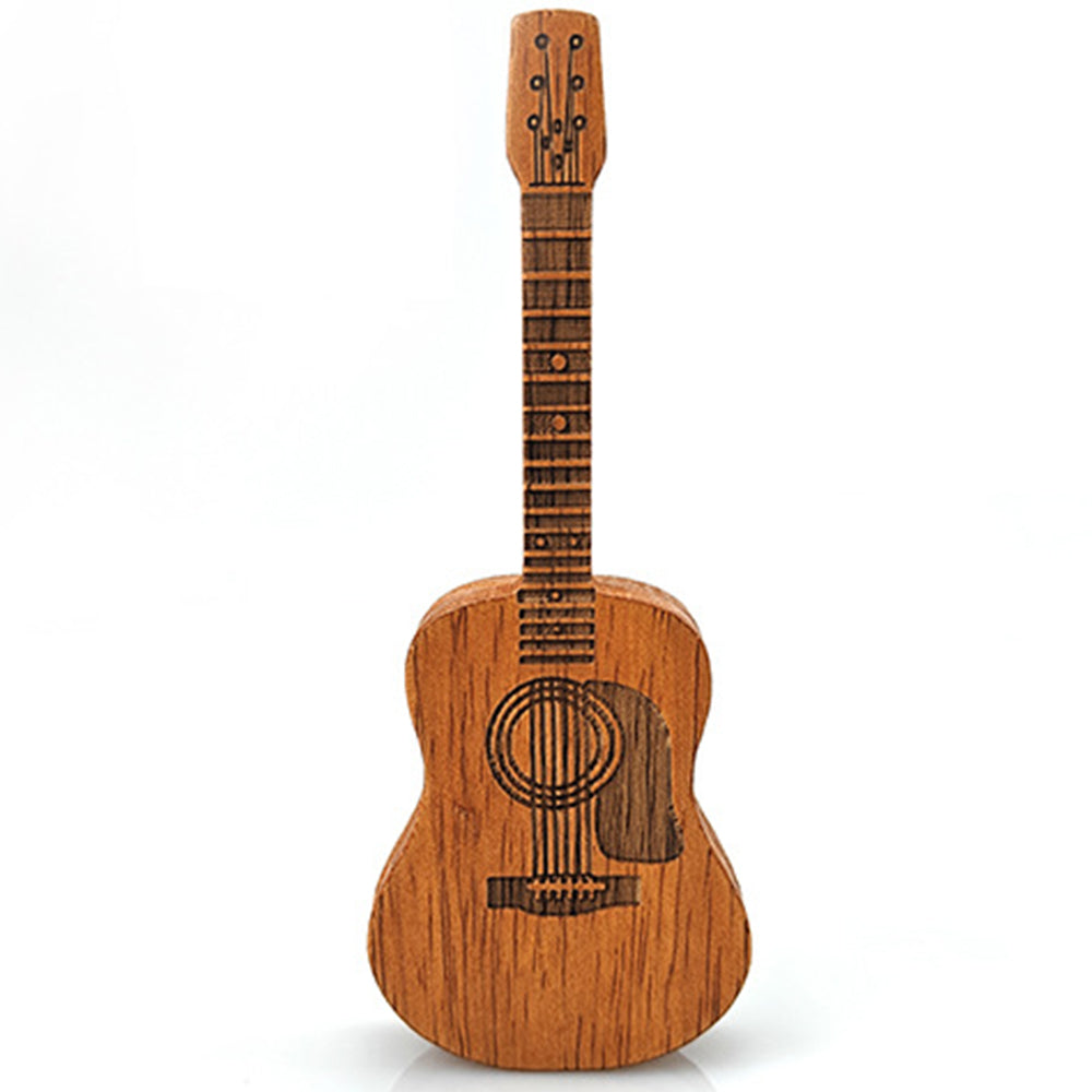 3Pcs Portable Wooden Acoustic Guitar Picks with Box and Holder