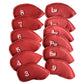 12Pcs PU Leather Head Cover Golf Iron Club Putter Head Cover
