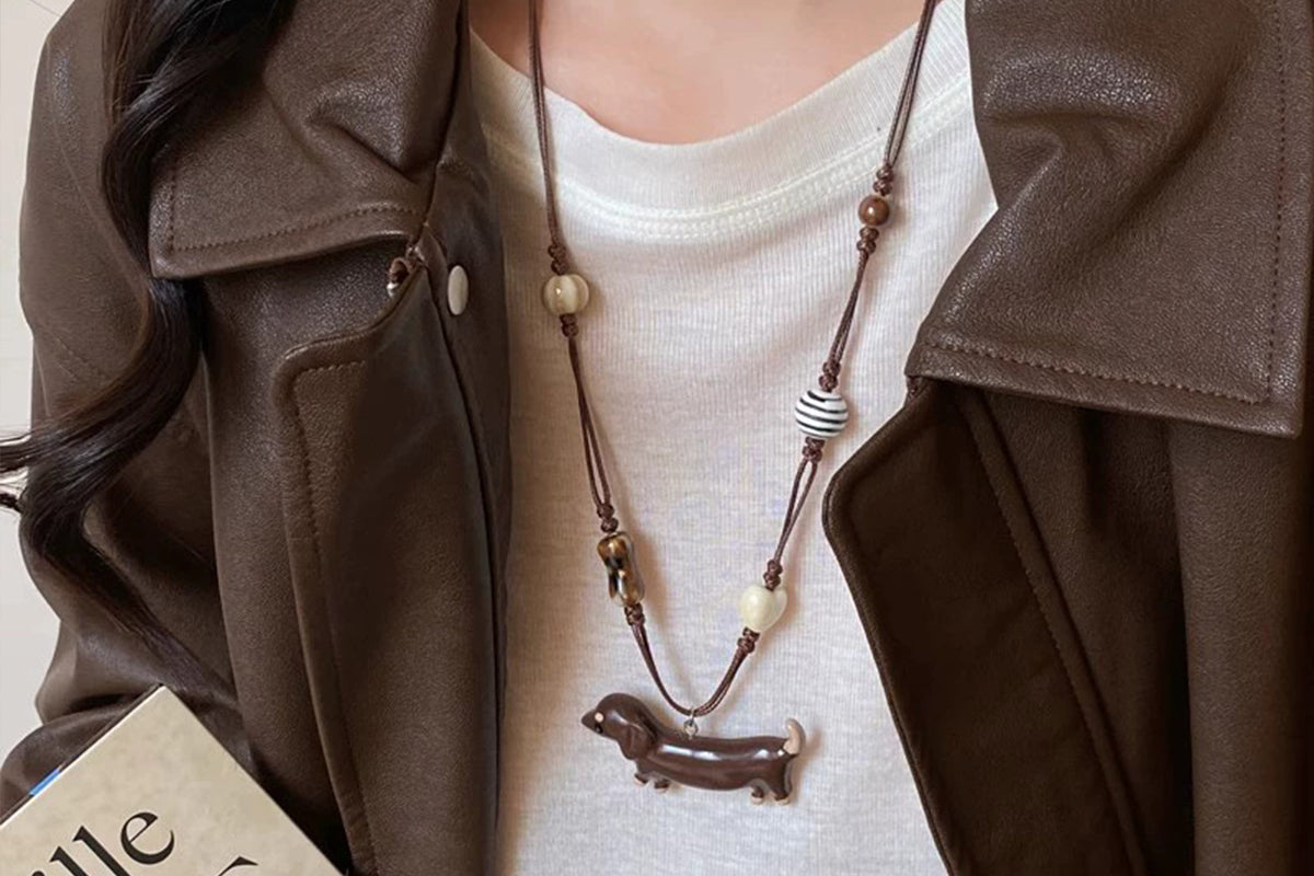 4pcs Women's Pendant Necklace Trendy Hoodie Sweater Chain