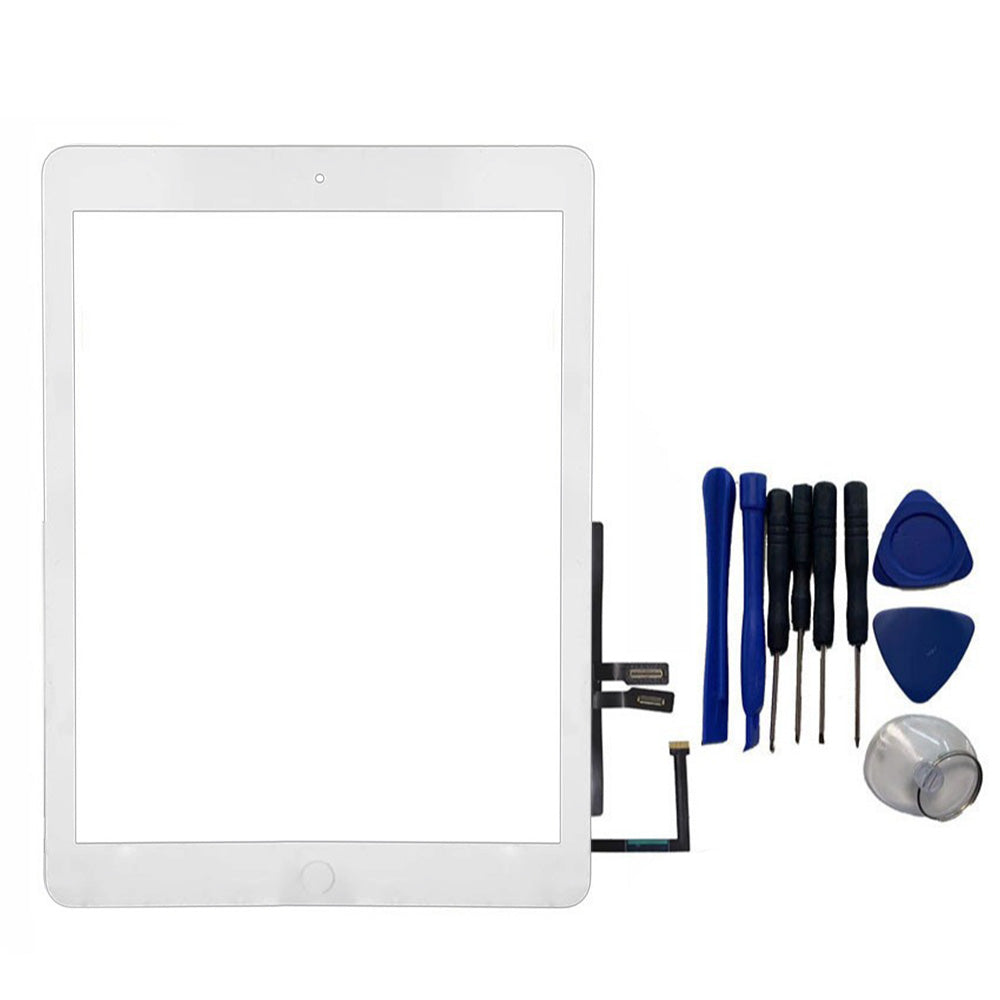 Replacement Glass Screen Compatible with iPad 5th to 9th Gen with Repair Tools-White