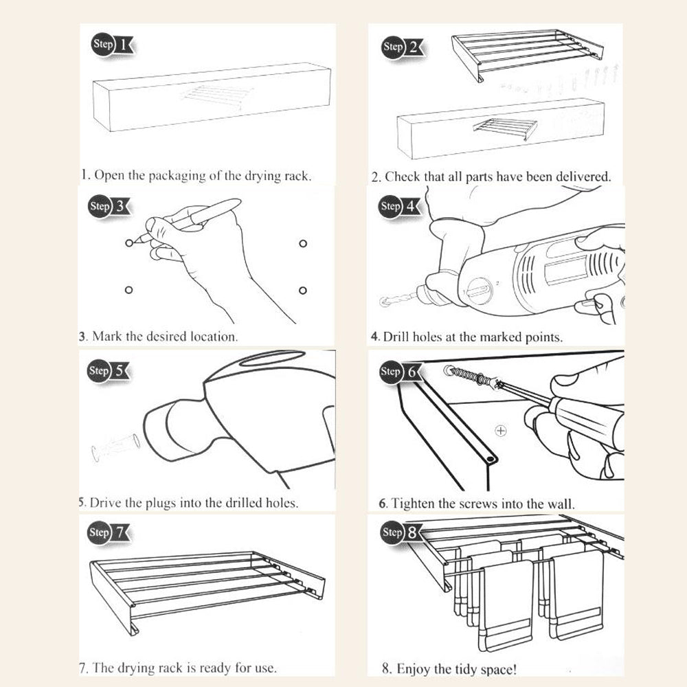 Foldable Wall Mounted Drying Rack