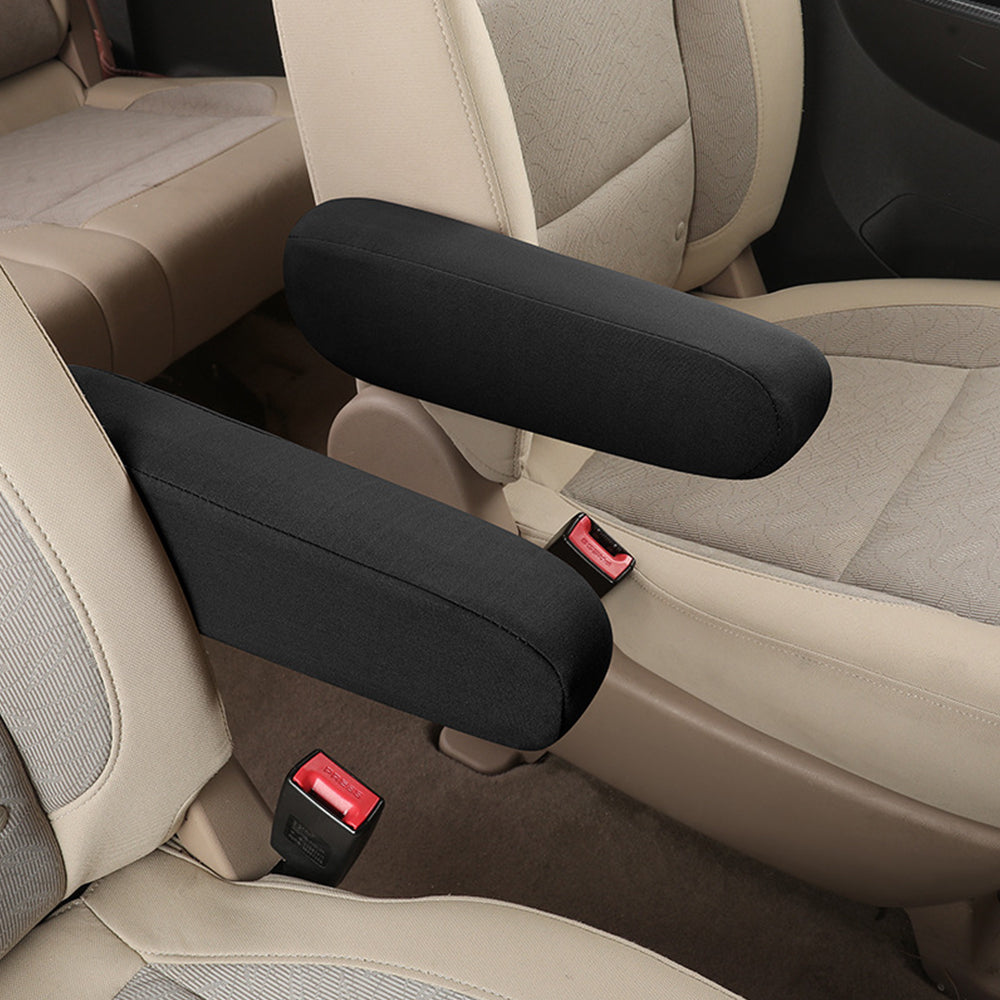 2Pcs Elastic Fabric Car Front Seat Armrest Cover