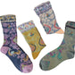 4 Pairs Women's Vintage Saturn Embroidered Retro Floral Socks