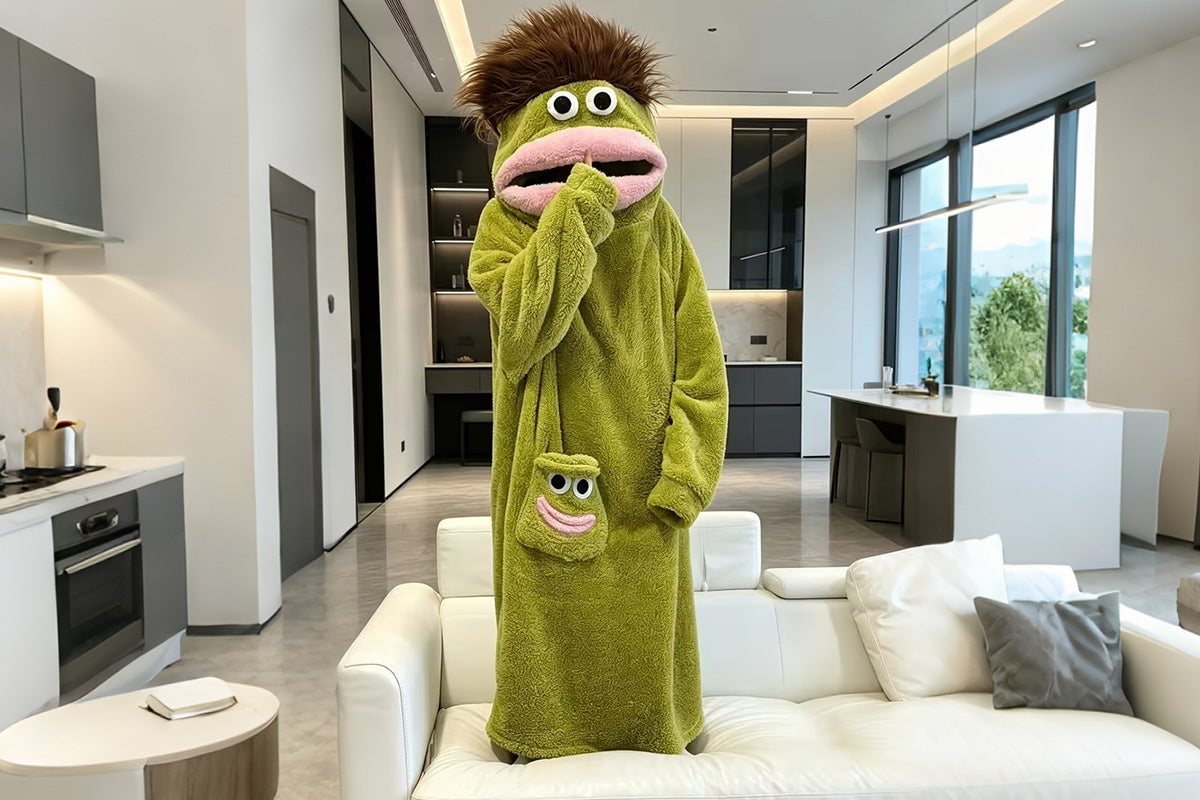 Adults Funny Oversized Fluffy Fleece Hooded Wearable Blanket Warm Hooded Robe Loungewear