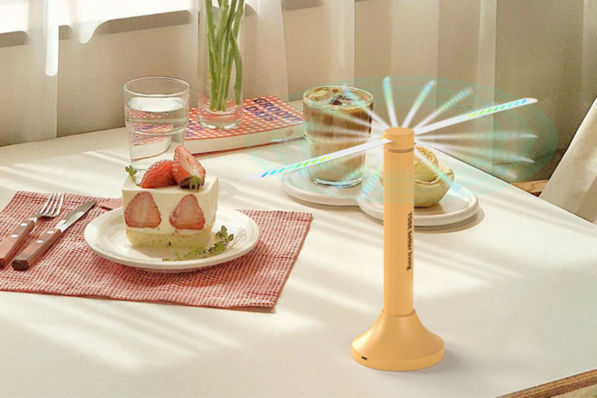 Fly Repellent Fan with Holographic Blades for Indoor Outdoor