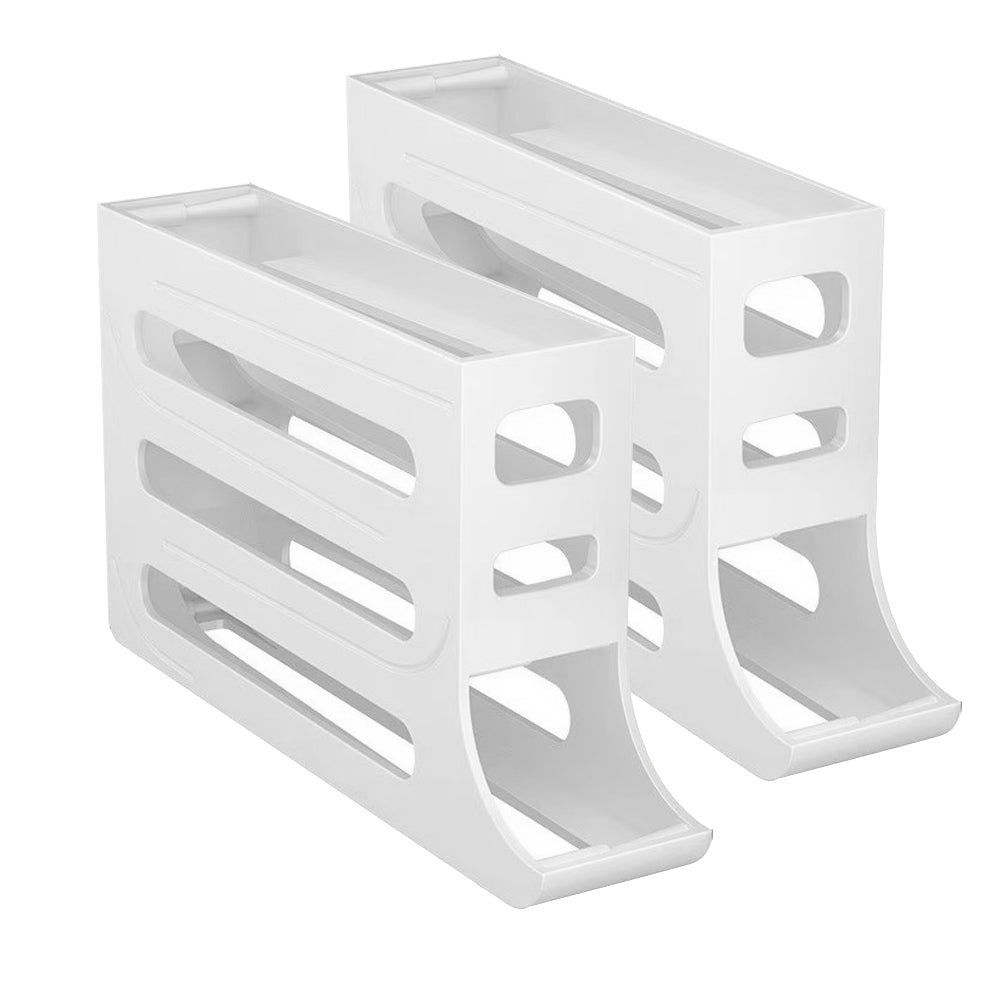 2Pcs 4-Tier Auto Rolling Egg Dispenser Rack