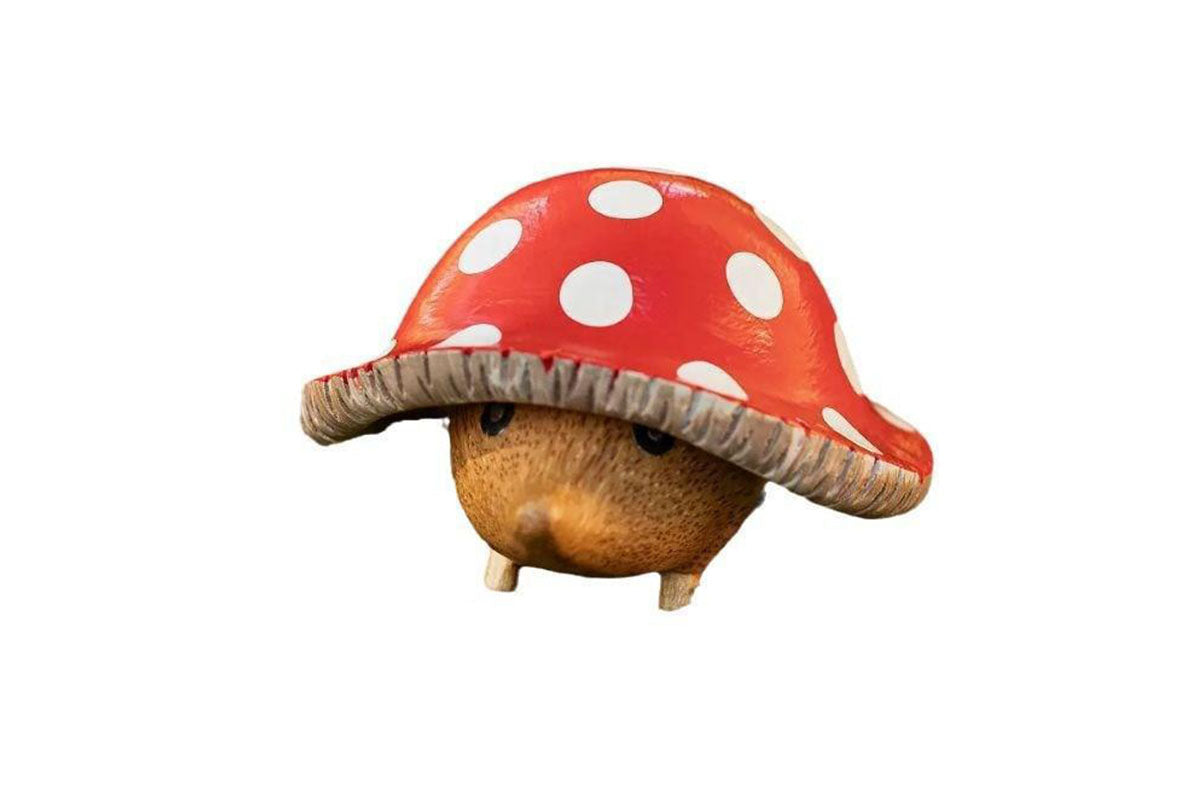 3pcs Resin Hedgehog Mushroom Figurine Resin Garden Ornament Outdoor Decor