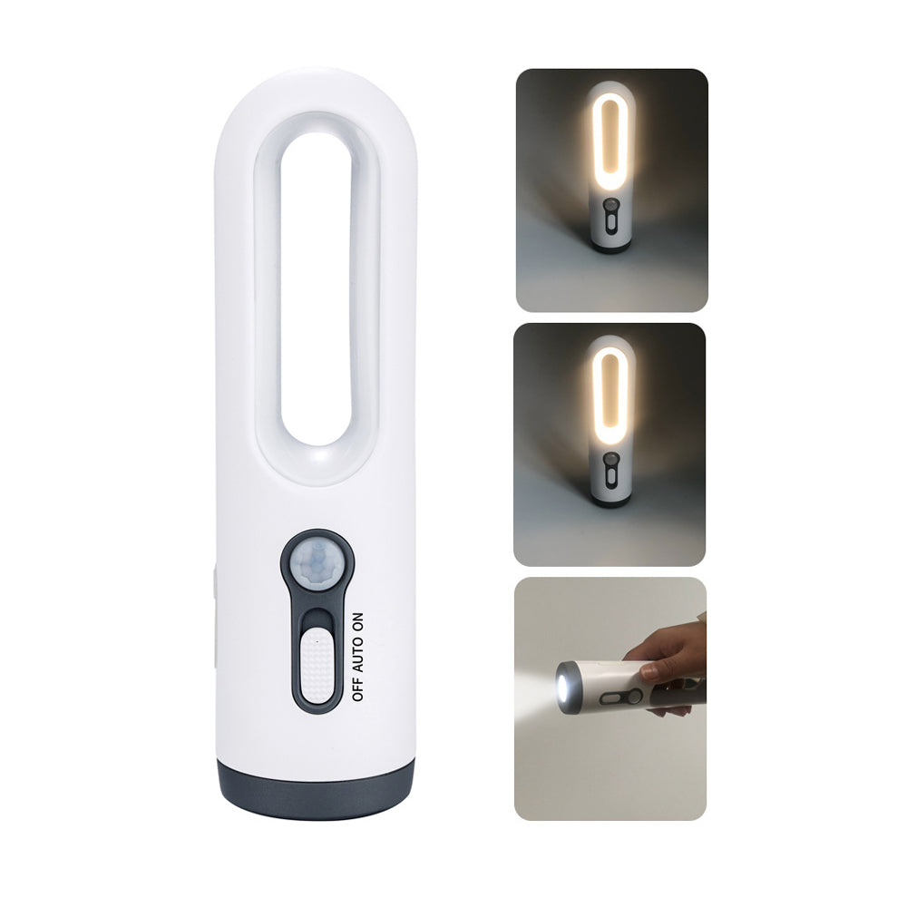 Rechargeable Motion Sensor LED Night Light with Portable Flashlight