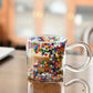 Double Wall Glass Cup with Colorful Love Granule Fillings