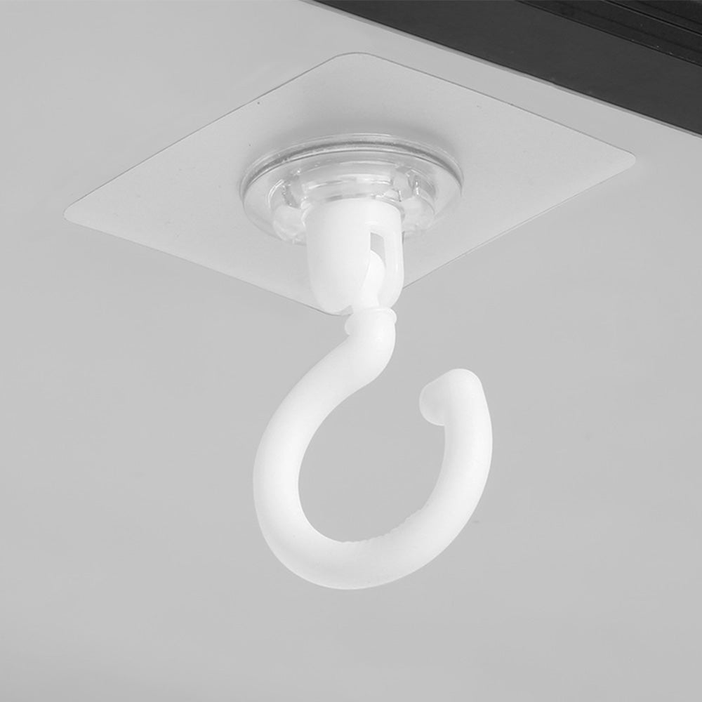 10 Pcs No Drill Ceiling Hooks 360 Degree Rotating Self Adhesive Hooks