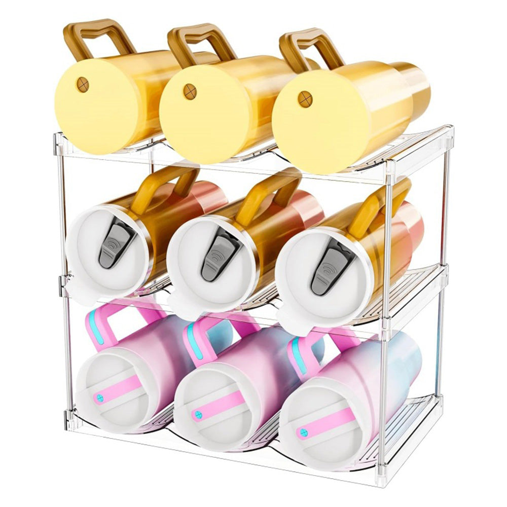Stackable Clear Storage Rack for Wine Bottle Cup
