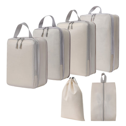 6Pcs Travel Luggage Compression Packing Cubes Storage Bag
