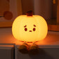 2Pcs 9.5x9.5x8.4cm Cute Pumpkin Silicone Night Light Sensory Interactive Night Light