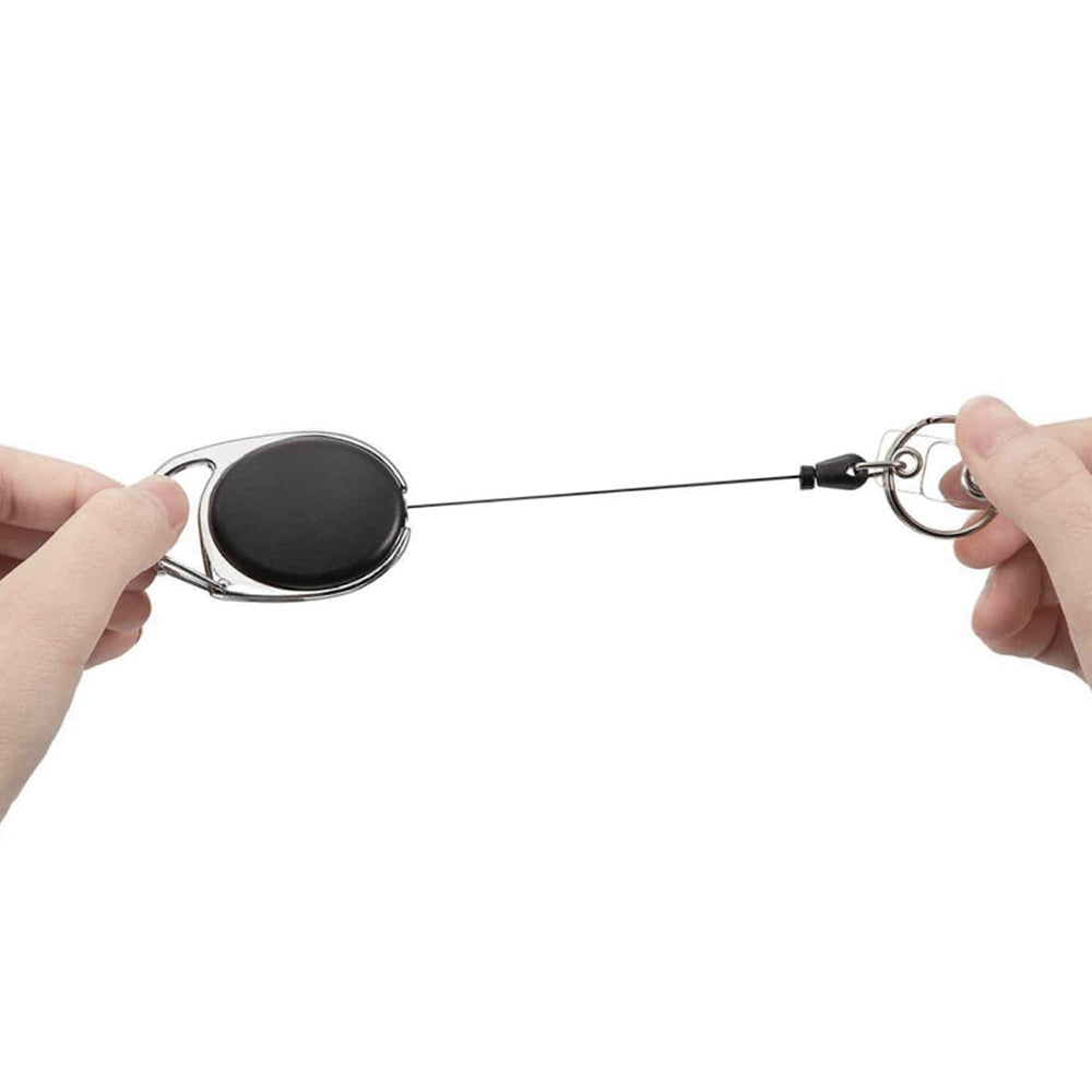 2Pcs Retractable Lanyard ID Card Holder Business Badges Security Pass Reel Key Chain