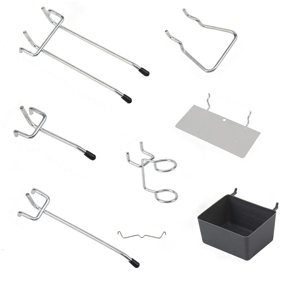 140Pcs Pegboard Hook Set with Brackets Bins Trays Wall Organizer for Garage Workshop