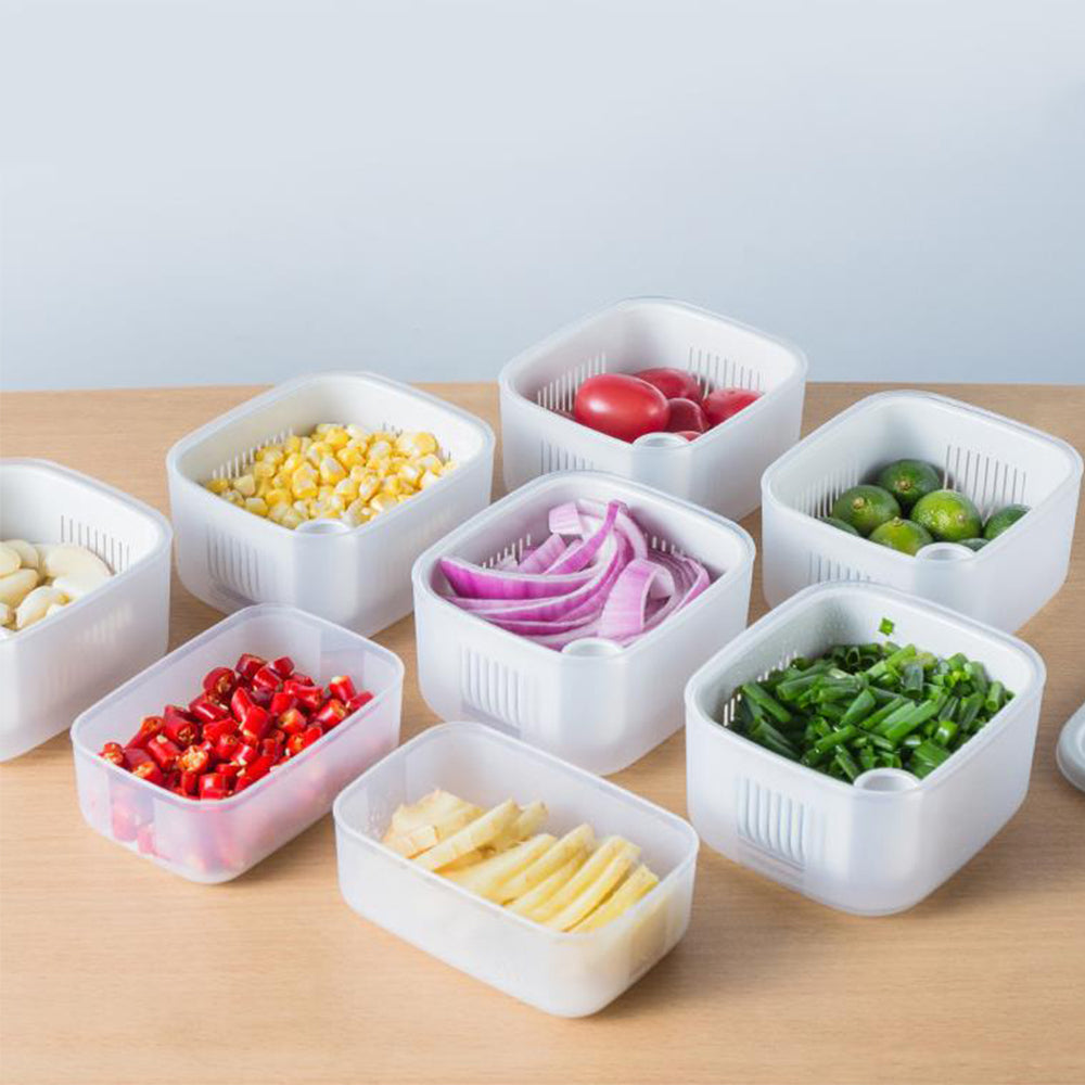 Food Storage Drain Containers with Lids and Ventilation Holes