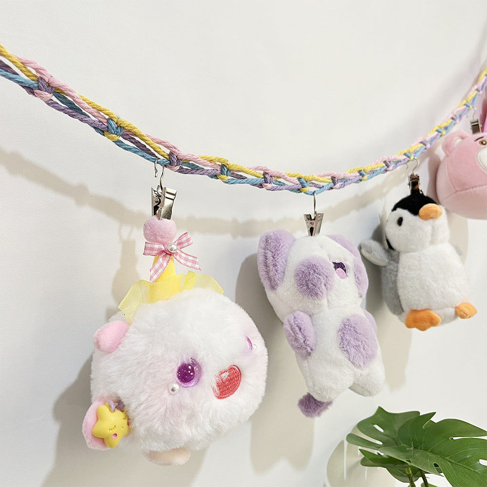 200CM Cotton Rope Hanger with 20 Clips for Photos Plush Toys Festival Cards