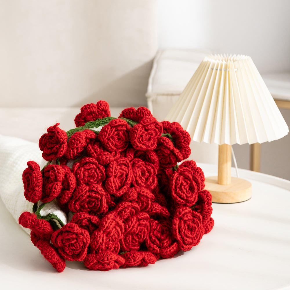 Crochet Rose Bouquet Throw Blanket Handmade-Style 2