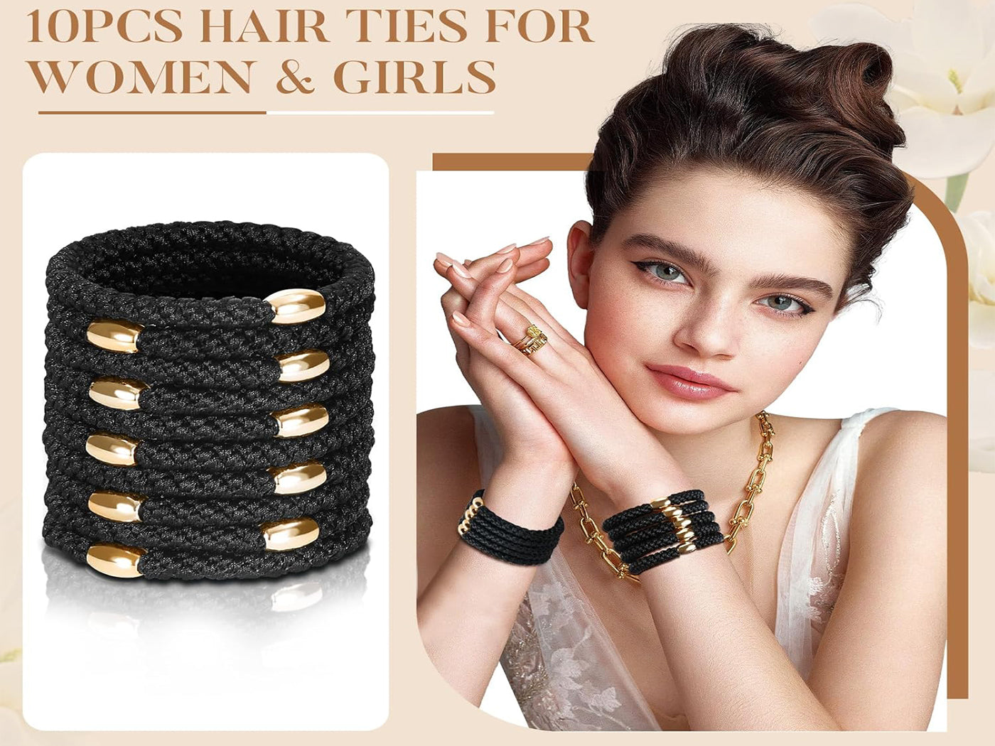15Pcs Braided Ponytail Holders Elastic Hair Ties
