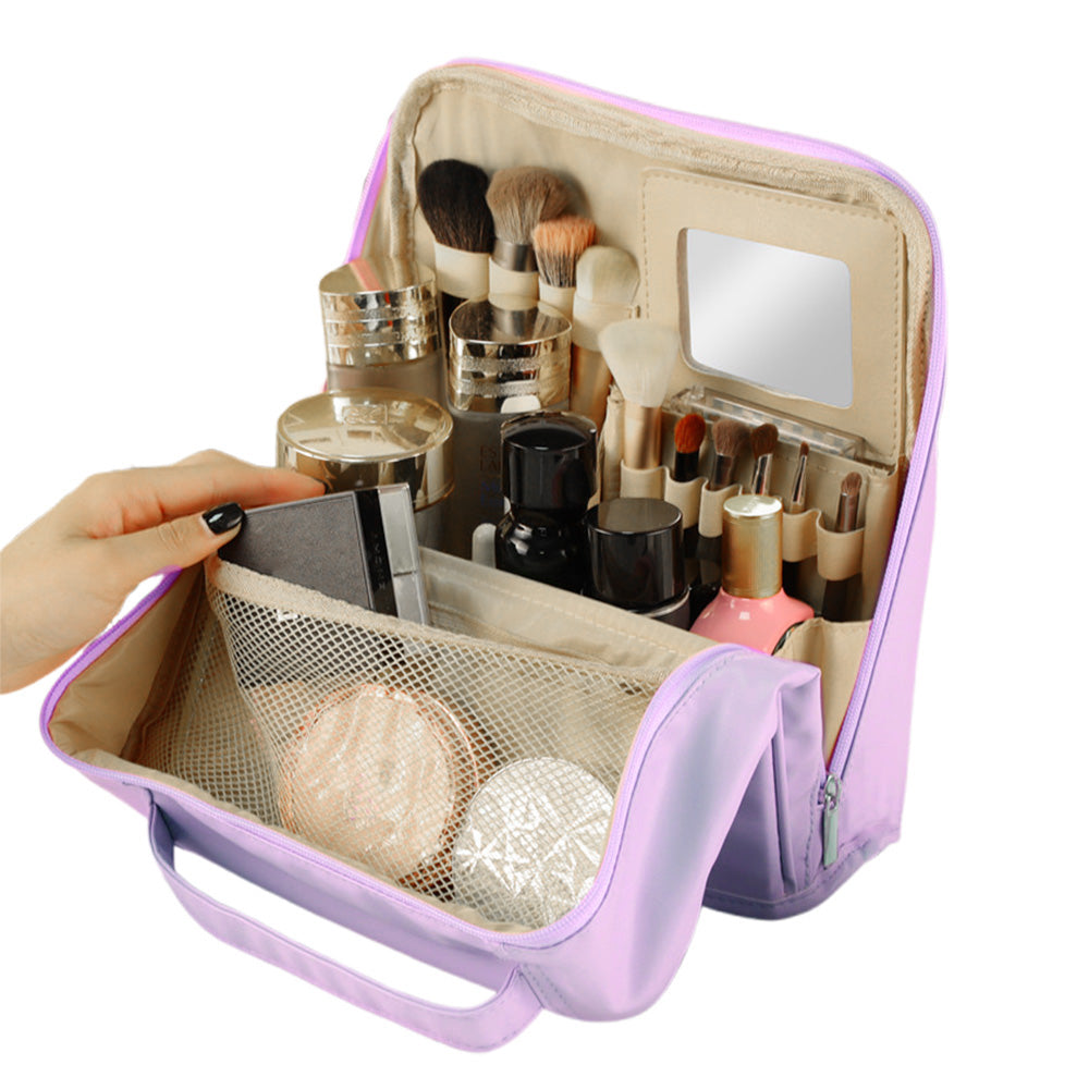 Large Capacity Standing Makeup Bag Travel Makeup Organizer Cosmetic Bag