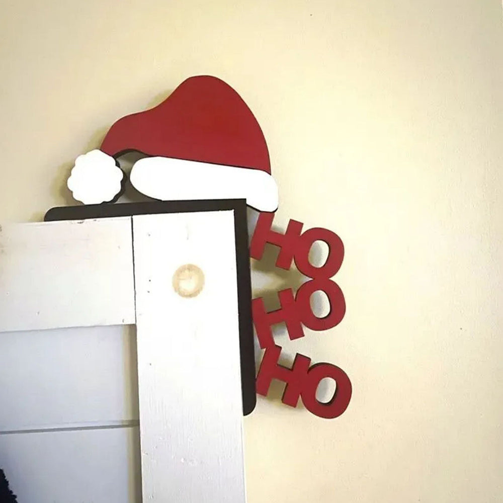 Christmas Door Topper Holiday Decoration Wooden Corner Door Frame Xmas Decoration
