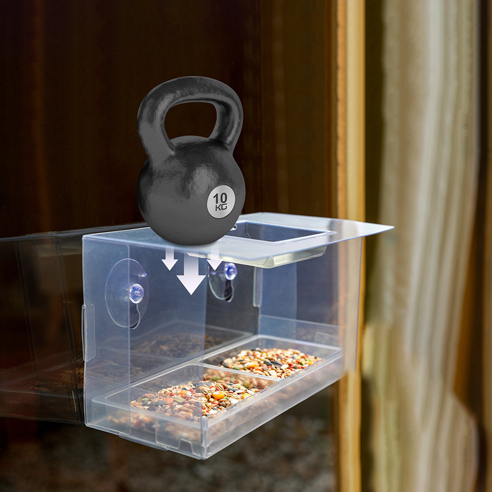 Clear Acrylic Window Bird Feeder Foldable Bird Feeder Box for Indoor Outdoor