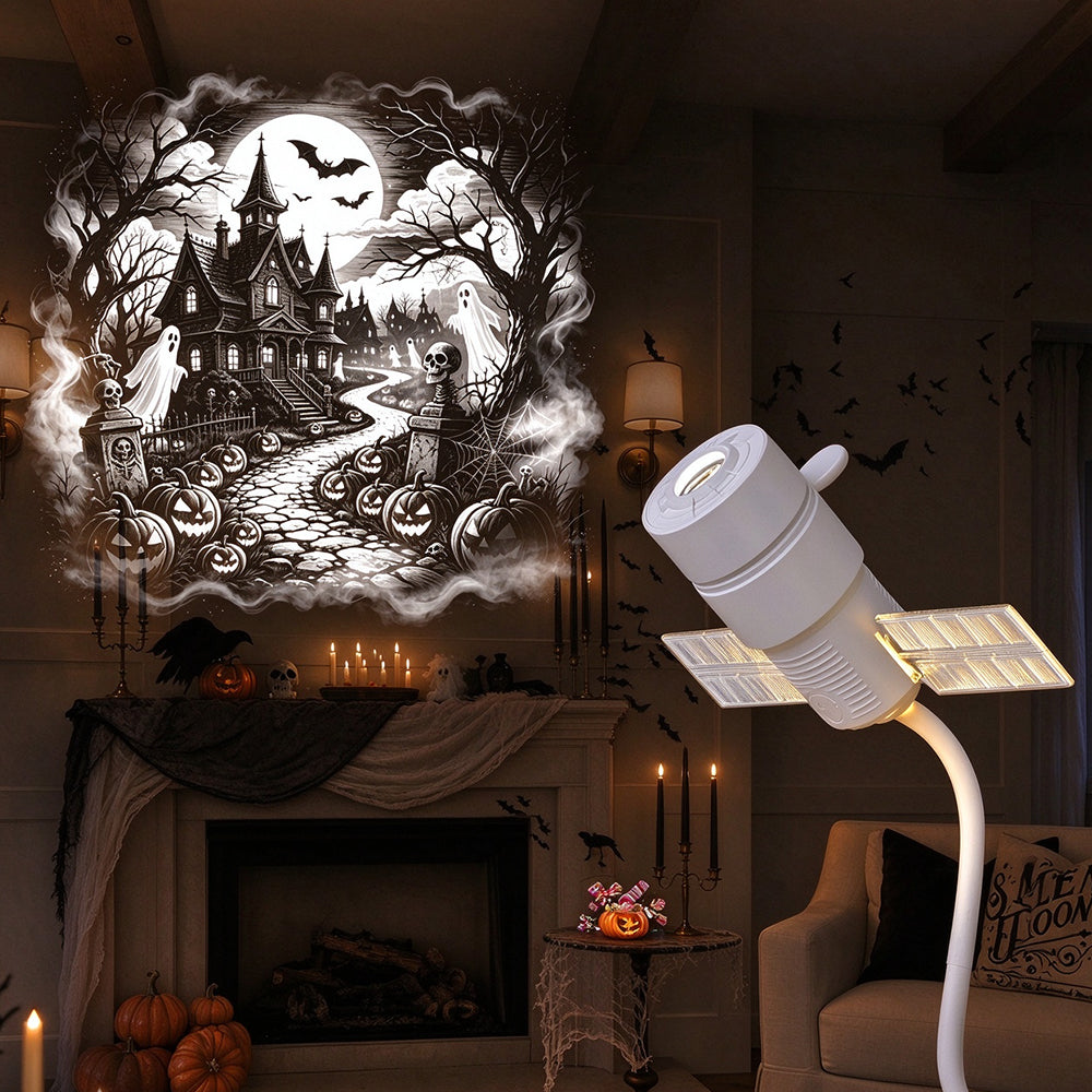USB Halloween Satellite Projector Night Light with Changeable Slides