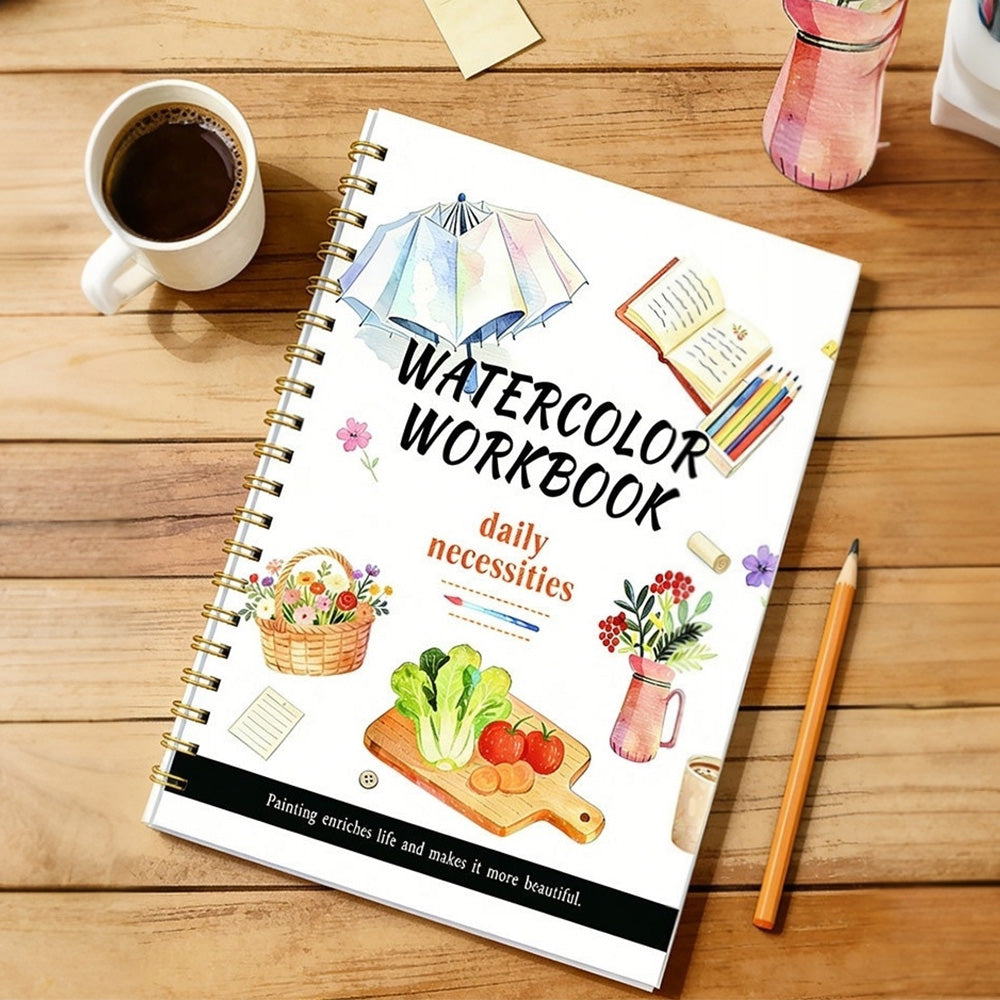 Watercolor Paper Workbook for Beginners Students and Adults