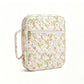 Quilted Book Cover Bag with Pen Loops Ribbon Bookmark Zipper
