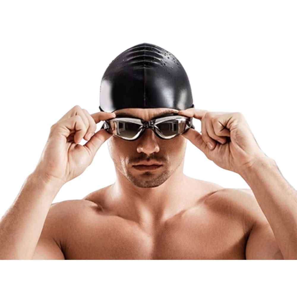 Electroplated Swimming Goggles with Case Anti-Fog UV-Blocking for Adults