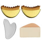 Stainless Steel Gua Sha Tool and Face Brush Set-Gold