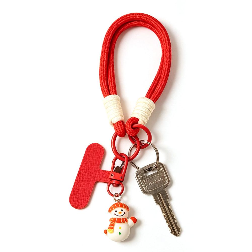 6PCS Red Christmas Wrist Straps Phone Case Lanyards and Keychains